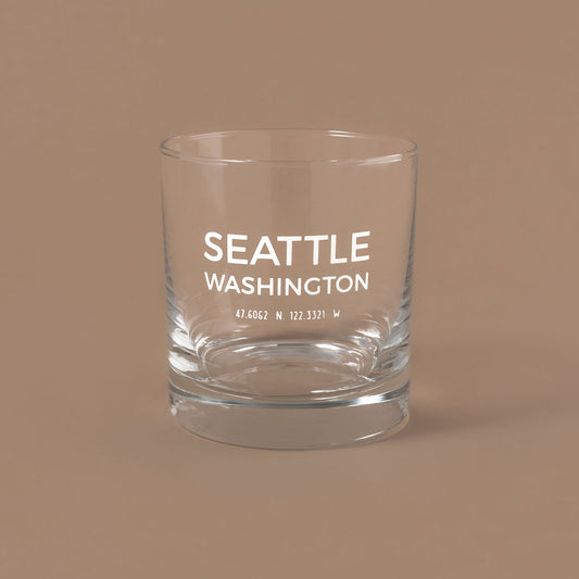 NARBO Seattle, WA Map Traditional Whisky Rock Drinking Glass 11oz