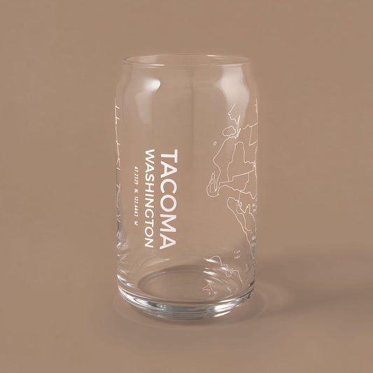 NARBO Tacoma, WA Map Beer Can Drinking Glass 16oz