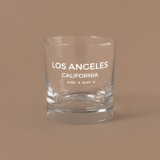 NARBO Los Angeles, CA Map Traditional Whisky Rock Drinking Glass 11oz