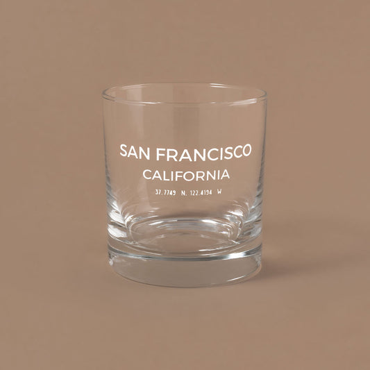 NARBO San Francisco, CA Map Traditional Whisky Rock Drinking Glass 11oz
