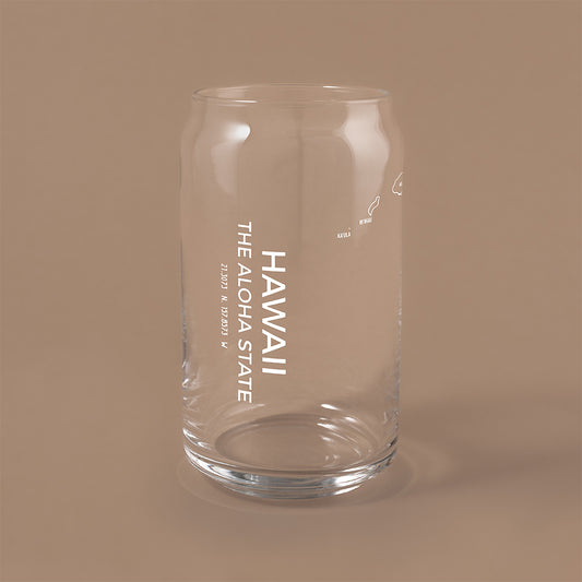 NARBO Hawaii State Map Beer Can Drinking Glass 16oz