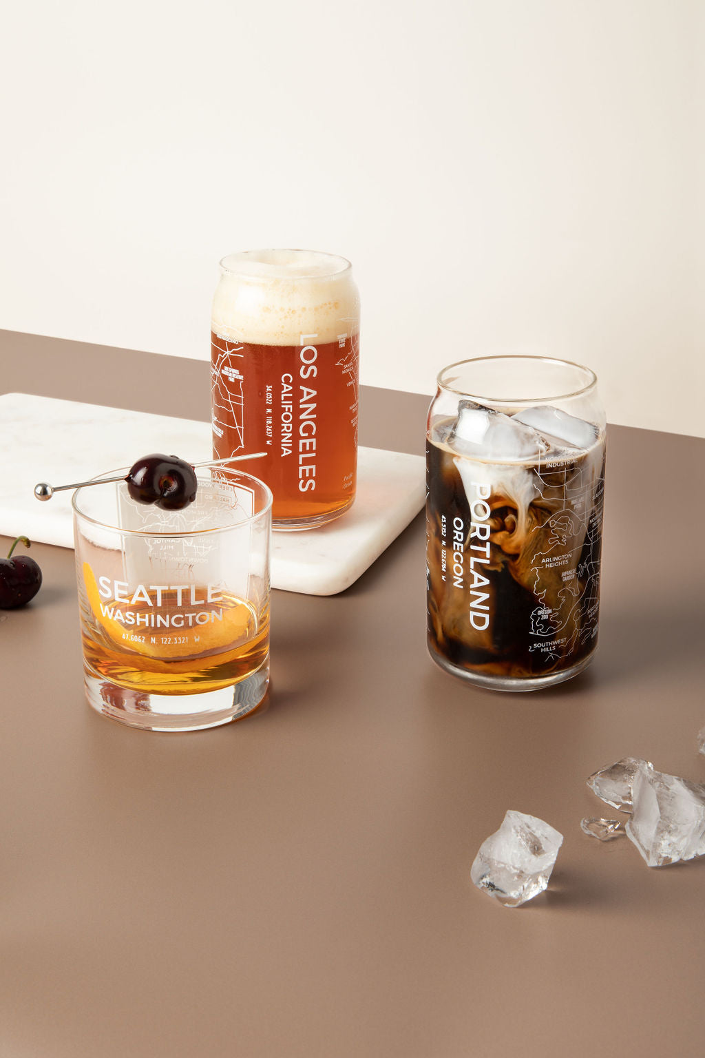 narbo map glasses can glass rocks whiskey map glass