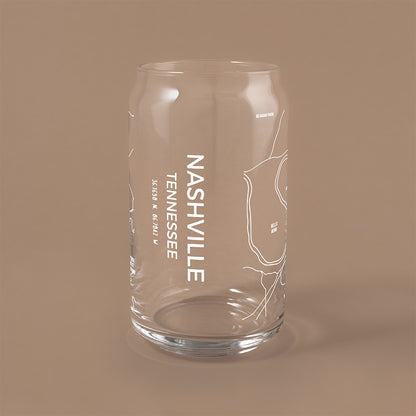 NARBO Nashville Tennessee map Beer Can Drinking Glass 16oz