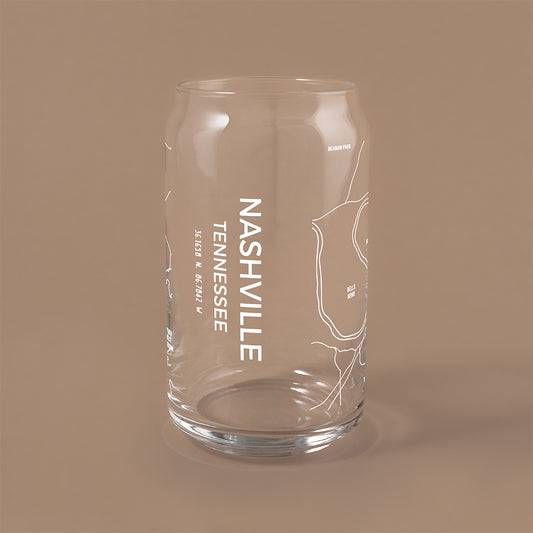 NARBO Nashville Tennessee map Beer Can Drinking Glass 16oz