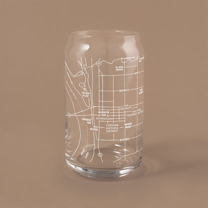 NARBO Quincy Illinois map Beer Can Drinking Glass 16oz